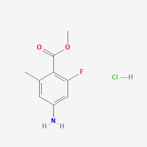molecular formula C9H11ClFNO2 B2701357 Methyl 4-amino-2-fluoro-6-methylbenzoate hydrochloride CAS No. 2253631-07-9