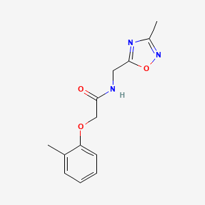 molecular formula C13H15N3O3 B2701376 N-[(3-methyl-1,2,4-oxadiazol-5-yl)methyl]-2-(2-methylphenoxy)acetamide CAS No. 1207023-92-4