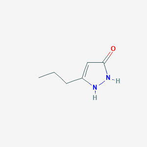 molecular formula C6H10N2O B2701387 5-Propyl-1,2-dihydropyrazol-3-one CAS No. 116106-29-7