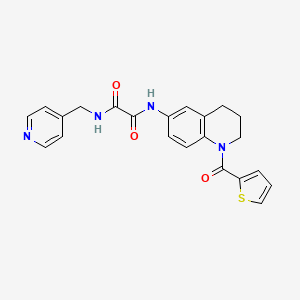 molecular formula C22H20N4O3S B2701398 N'-[(pyridin-4-yl)methyl]-N-[1-(thiophene-2-carbonyl)-1,2,3,4-tetrahydroquinolin-6-yl]ethanediamide CAS No. 899983-36-9