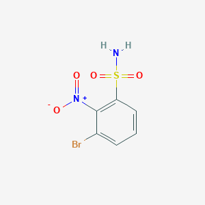 molecular formula C6H5BrN2O4S B2701406 3-Bromo-2-nitrobenzenesulfonamide CAS No. 1261521-33-8