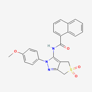 N-(2-(4-methoxyphenyl)-5,5-dioxido-4,6-dihydro-2H-thieno[3,4-c]pyrazol-3-yl)-1-naphthamide