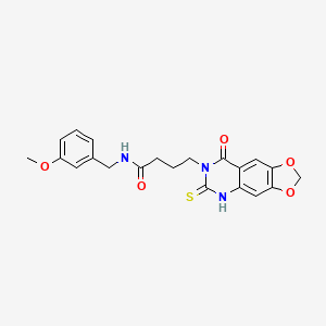 N-[(3-methoxyphenyl)methyl]-4-(8-oxo-6-sulfanylidene-5H-[1,3]dioxolo[4,5-g]quinazolin-7-yl)butanamide