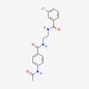 N-(2-(4-acetamidobenzamido)ethyl)-3-chlorobenzamide