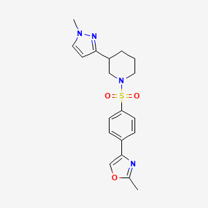 2-methyl-4-(4-((3-(1-methyl-1H-pyrazol-3-yl)piperidin-1-yl)sulfonyl)phenyl)oxazole