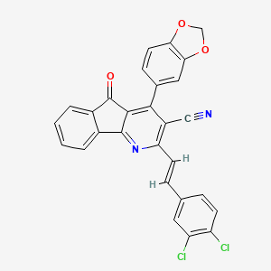 4-(1,3-benzodioxol-5-yl)-2-(3,4-dichlorostyryl)-5-oxo-5H-indeno[1,2-b]pyridine-3-carbonitrile