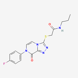 2-{[7-(4-fluorophenyl)-8-oxo-7H,8H-[1,2,4]triazolo[4,3-a]pyrazin-3-yl]sulfanyl}-N-propylacetamide