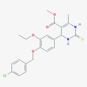 methyl 4-[4-[(4-chlorophenyl)methoxy]-3-ethoxyphenyl]-6-methyl-2-sulfanylidene-3,4-dihydro-1H-pyrimidine-5-carboxylate