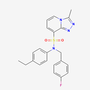 molecular formula C22H21FN4O2S B2701448 N-(4-ethylphenyl)-N-[(4-fluorophenyl)methyl]-3-methyl-[1,2,4]triazolo[4,3-a]pyridine-8-sulfonamide CAS No. 1251679-74-9