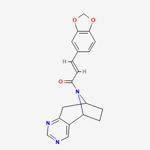 (E)-3-(benzo[d][1,3]dioxol-5-yl)-1-((5R,8S)-6,7,8,9-tetrahydro-5H-5,8-epiminocyclohepta[d]pyrimidin-10-yl)prop-2-en-1-one