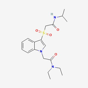 N,N-diethyl-2-(3-((2-(isopropylamino)-2-oxoethyl)sulfonyl)-1H-indol-1-yl)acetamide