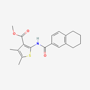 molecular formula C19H21NO3S B2701463 methyl 4,5-dimethyl-2-(5,6,7,8-tetrahydronaphthalene-2-amido)thiophene-3-carboxylate CAS No. 882316-36-1