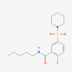 2-fluoro-N-pentyl-5-(piperidin-1-ylsulfonyl)benzamide