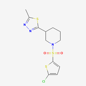 2-(1-((5-Chlorothiophen-2-yl)sulfonyl)piperidin-3-yl)-5-methyl-1,3,4-thiadiazole