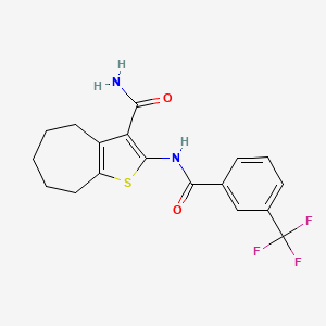 2-(3-(trifluoromethyl)benzamido)-5,6,7,8-tetrahydro-4H-cyclohepta[b]thiophene-3-carboxamide