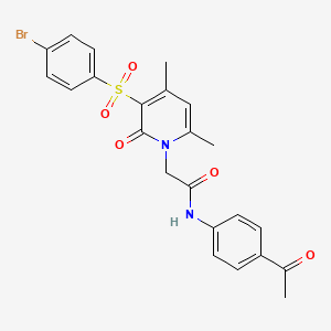 molecular formula C23H21BrN2O5S B2701479 N-(4-acetylphenyl)-2-[3-(4-bromobenzenesulfonyl)-4,6-dimethyl-2-oxo-1,2-dihydropyridin-1-yl]acetamide CAS No. 1251549-75-3