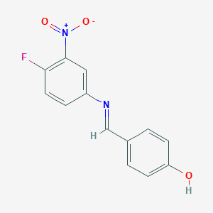 molecular formula C13H9FN2O3 B2701484 4-[(1E)-[(4-fluoro-3-nitrophenyl)imino]methyl]phenol CAS No. 2085696-30-4