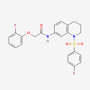 molecular formula C23H20F2N2O4S B2701501 2-(2-fluorophenoxy)-N-(1-((4-fluorophenyl)sulfonyl)-1,2,3,4-tetrahydroquinolin-7-yl)acetamide CAS No. 1005300-37-7