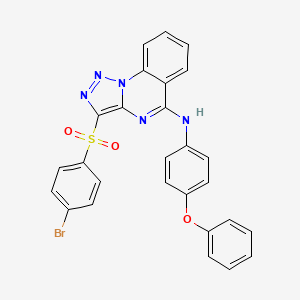 molecular formula C27H18BrN5O3S B2701503 3-[(4-bromophenyl)sulfonyl]-N-(4-phenoxyphenyl)[1,2,3]triazolo[1,5-a]quinazolin-5-amine CAS No. 895641-19-7