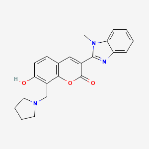 7-hydroxy-3-(1-methyl-1H-benzo[d]imidazol-2-yl)-8-(pyrrolidin-1-ylmethyl)-2H-chromen-2-one