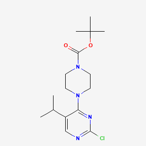 molecular formula C16H25ClN4O2 B2701508 tert-butyl 4-[2-chloro-5-(propan-2-yl)pyrimidin-4-yl]piperazine-1-carboxylate CAS No. 2225141-82-0