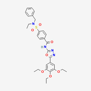 molecular formula C30H34N4O7S B2701510 4-[benzyl(ethyl)sulfamoyl]-N-[5-(3,4,5-triethoxyphenyl)-1,3,4-oxadiazol-2-yl]benzamide CAS No. 533871-82-8