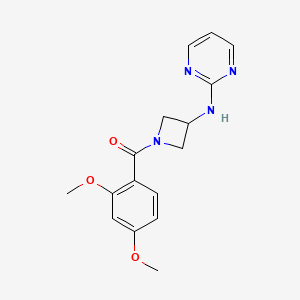molecular formula C16H18N4O3 B2701516 (2,4-Dimethoxyphenyl)(3-(pyrimidin-2-ylamino)azetidin-1-yl)methanone CAS No. 2320851-04-3