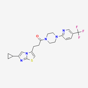 3-(6-Cyclopropylimidazo[2,1-b]thiazol-3-yl)-1-(4-(5-(trifluoromethyl)pyridin-2-yl)piperazin-1-yl)propan-1-one
