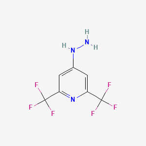molecular formula C7H5F6N3 B2701523 4-Hydrazinyl-2,6-bis(trifluoromethyl)pyridine CAS No. 240115-88-2