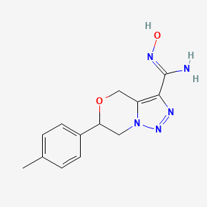 molecular formula C13H15N5O2 B2701527 N'-羟基-6-(4-甲基苯基)-6,7-二氢-4H-[1,2,3]噻唑并[5,1-c][1,4]噁嗪-3-羧酰胺 CAS No. 1993643-44-9