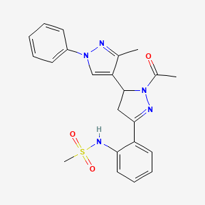 N-(2-{2-acetyl-3'-methyl-1'-phenyl-3,4-dihydro-1'H,2H-[3,4'-bipyrazole]-5-yl}phenyl)methanesulfonamide
