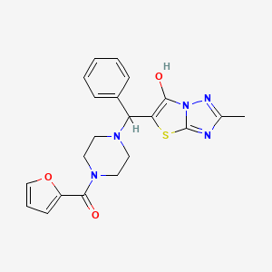 Furan-2-yl(4-((6-hydroxy-2-methylthiazolo[3,2-b][1,2,4]triazol-5-yl)(phenyl)methyl)piperazin-1-yl)methanone