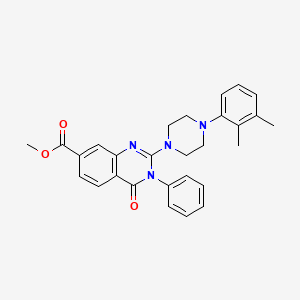 molecular formula C28H28N4O3 B2701568 Methyl 2-[4-(2,3-dimethylphenyl)piperazin-1-yl]-4-oxo-3-phenyl-3,4-dihydroquinazoline-7-carboxylate CAS No. 1251691-55-0