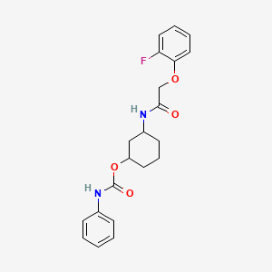 molecular formula C21H23FN2O4 B2701578 3-(2-(2-Fluorophenoxy)acetamido)cyclohexyl phenylcarbamate CAS No. 1351645-99-2
