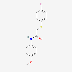 molecular formula C15H14FNO2S B2701579 2-[(4-氟苯基)硫醚]-N-(4-甲氧苯基)乙酰胺 CAS No. 339097-25-5