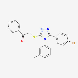 2-[[5-(4-Bromophenyl)-4-(3-methylphenyl)-1,2,4-triazol-3-yl]sulfanyl]-1-phenylethanone