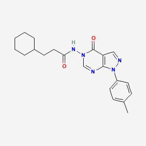 molecular formula C21H25N5O2 B2701588 3-cyclohexyl-N-(4-oxo-1-(p-tolyl)-1H-pyrazolo[3,4-d]pyrimidin-5(4H)-yl)propanamide CAS No. 900007-73-0