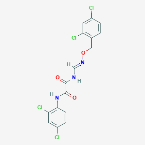 molecular formula C16H11Cl4N3O3 B2701592 N~1~-({[(2,4-dichlorobenzyl)oxy]imino}methyl)-N~2~-(2,4-dichlorophenyl)ethanediamide CAS No. 477852-86-1