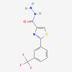 molecular formula C11H8F3N3OS B2701595 2-[3-(Trifluoromethyl)phenyl]-1,3-thiazole-4-carbohydrazide CAS No. 400083-64-9