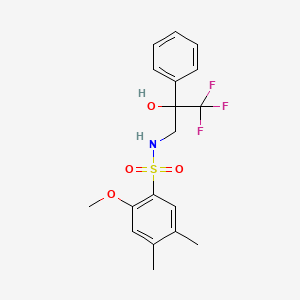 molecular formula C18H20F3NO4S B2701600 2-甲氧基-4,5-二甲基-N-(3,3,3-三氟-2-羟基-2-苯基丙基)苯磺酰胺 CAS No. 1351608-67-7