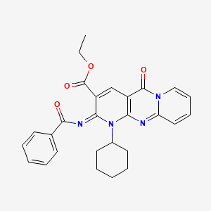 B2701606 (Z)-ethyl 2-(benzoylimino)-1-cyclohexyl-5-oxo-2,5-dihydro-1H-dipyrido[1,2-a:2',3'-d]pyrimidine-3-carboxylate CAS No. 534579-15-2