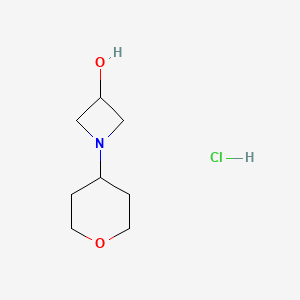 molecular formula C8H16ClNO2 B2701624 1-(oxan-4-yl)azetidin-3-olhydrochloride CAS No. 2034621-00-4