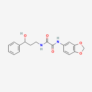 molecular formula C18H18N2O5 B2701633 N-(2H-1,3-benzodioxol-5-yl)-N'-(3-hydroxy-3-phenylpropyl)ethanediamide CAS No. 1396874-04-6