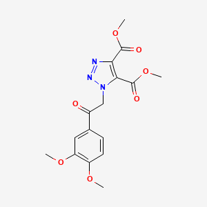 molecular formula C16H17N3O7 B2701642 dimethyl 1-[2-(3,4-dimethoxyphenyl)-2-oxoethyl]-1H-1,2,3-triazole-4,5-dicarboxylate CAS No. 1986518-86-8