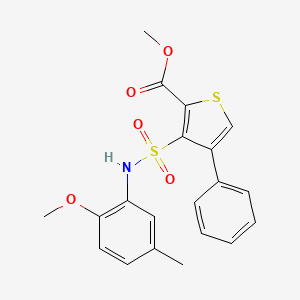 molecular formula C20H19NO5S2 B2701655 Methyl 3-[(2-methoxy-5-methylphenyl)sulfamoyl]-4-phenylthiophene-2-carboxylate CAS No. 899724-96-0