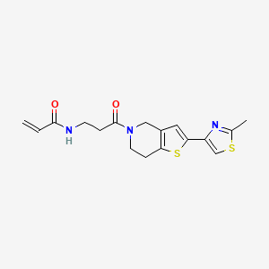 molecular formula C17H19N3O2S2 B2701663 N-[3-[2-(2-Methyl-1,3-thiazol-4-yl)-6,7-dihydro-4H-thieno[3,2-c]pyridin-5-yl]-3-oxopropyl]prop-2-enamide CAS No. 2202411-92-3