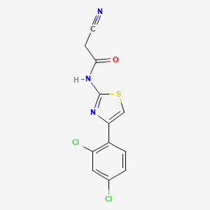 molecular formula C12H7Cl2N3OS B2701700 2-cyano-N-[4-(2,4-dichlorophenyl)-1,3-thiazol-2-yl]acetamide CAS No. 749906-95-4