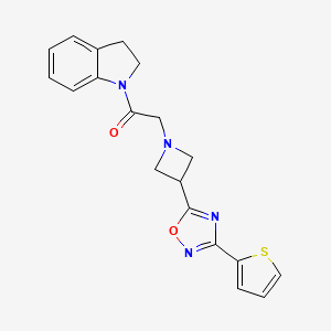 1-(Indolin-1-yl)-2-(3-(3-(thiophen-2-yl)-1,2,4-oxadiazol-5-yl)azetidin-1-yl)ethanone