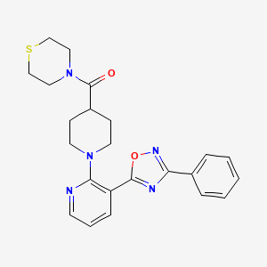 (1-(3-(3-Phenyl-1,2,4-oxadiazol-5-yl)pyridin-2-yl)piperidin-4-yl)(thiomorpholino)methanone