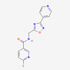 6-Fluoro-N-[(3-pyridin-4-yl-1,2,4-oxadiazol-5-yl)methyl]pyridine-3-carboxamide